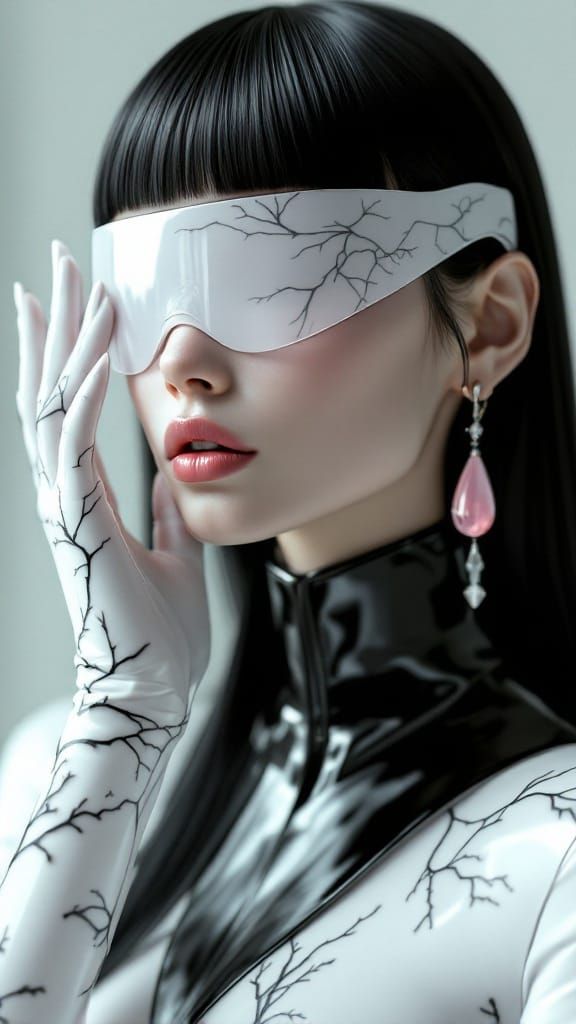Futuristic Woman: Surreal Elegance in Digital Fashion Portra...