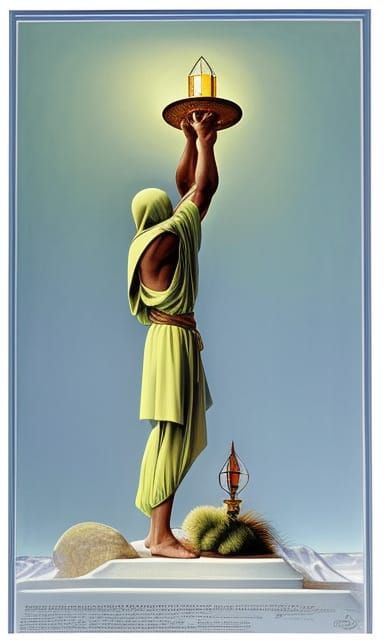 The Hermit with Lantern Digital Painting