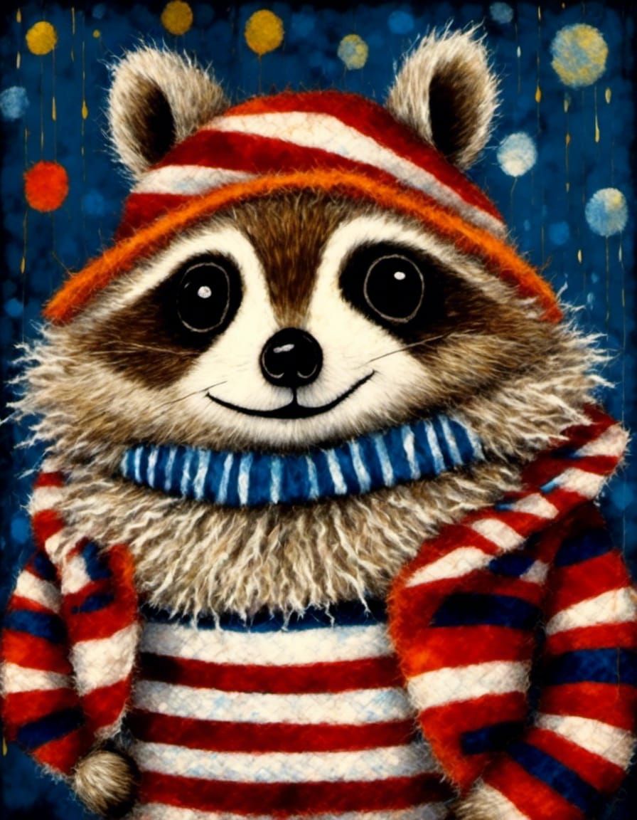Cute woolly raccoon.
