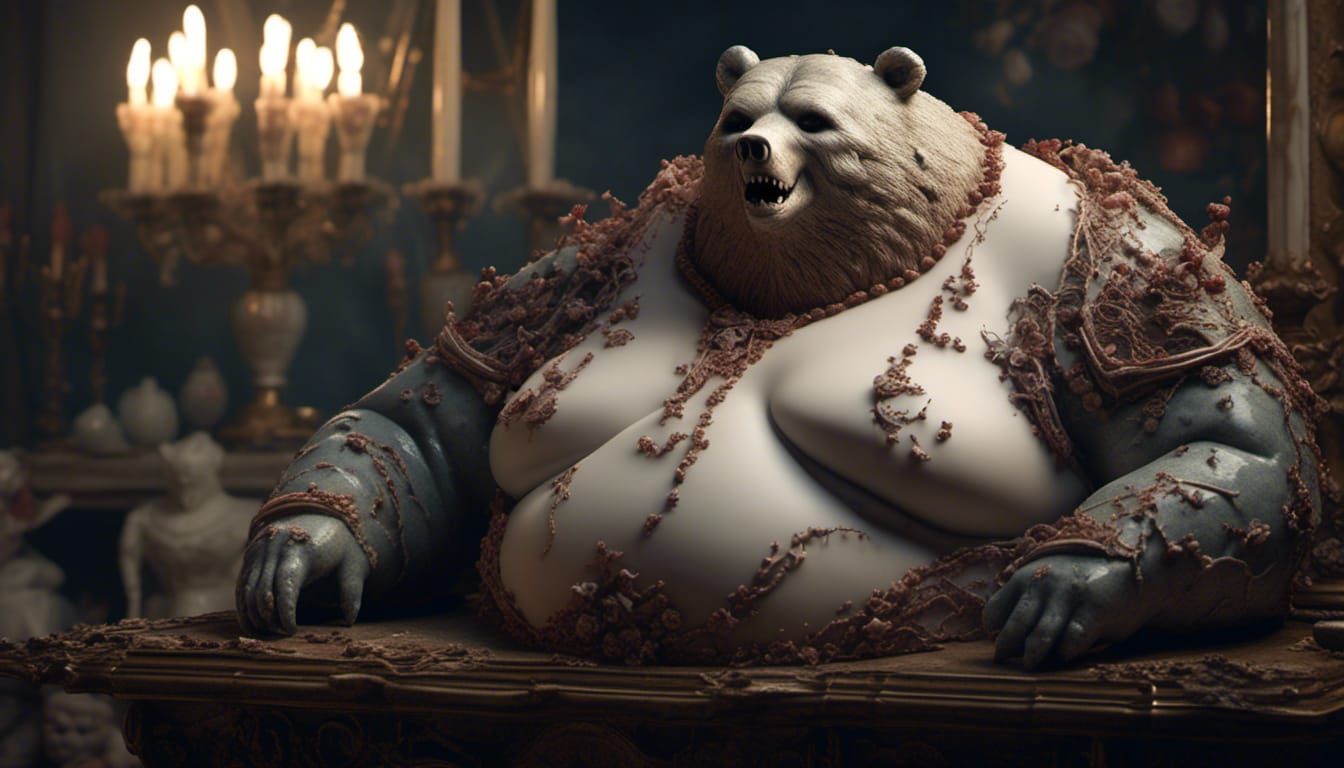 Creepy Porcelain Zombie Hag Portrait in 3DHR