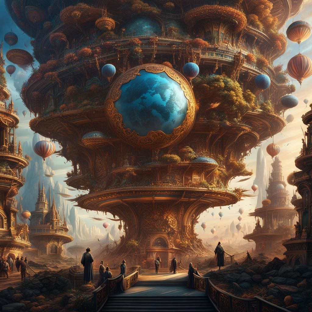 Fantastical Matte Painting in Deep Color, 8K