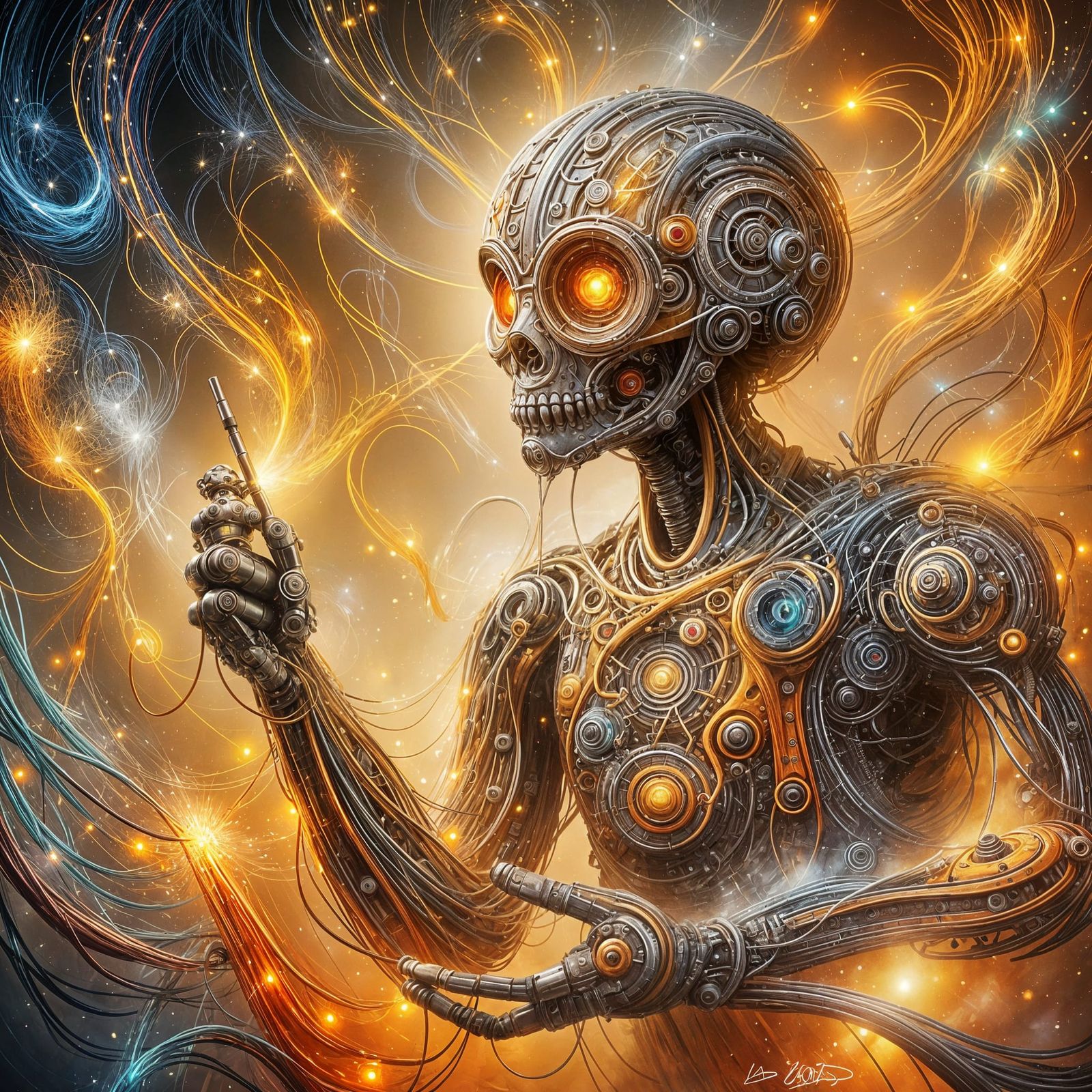 Rusty Robot Creates Vibrant Frescoes in Quantum Fluxus Style