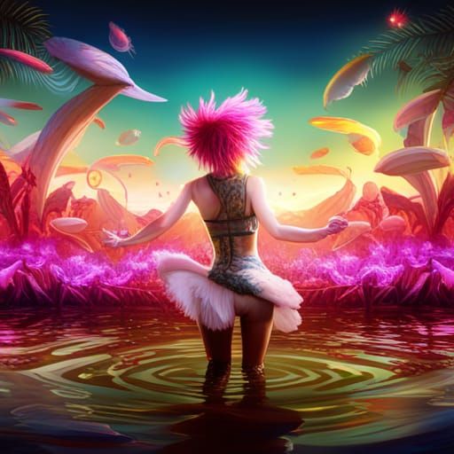 Dancing Ducks Party with Pink-Haired DJ