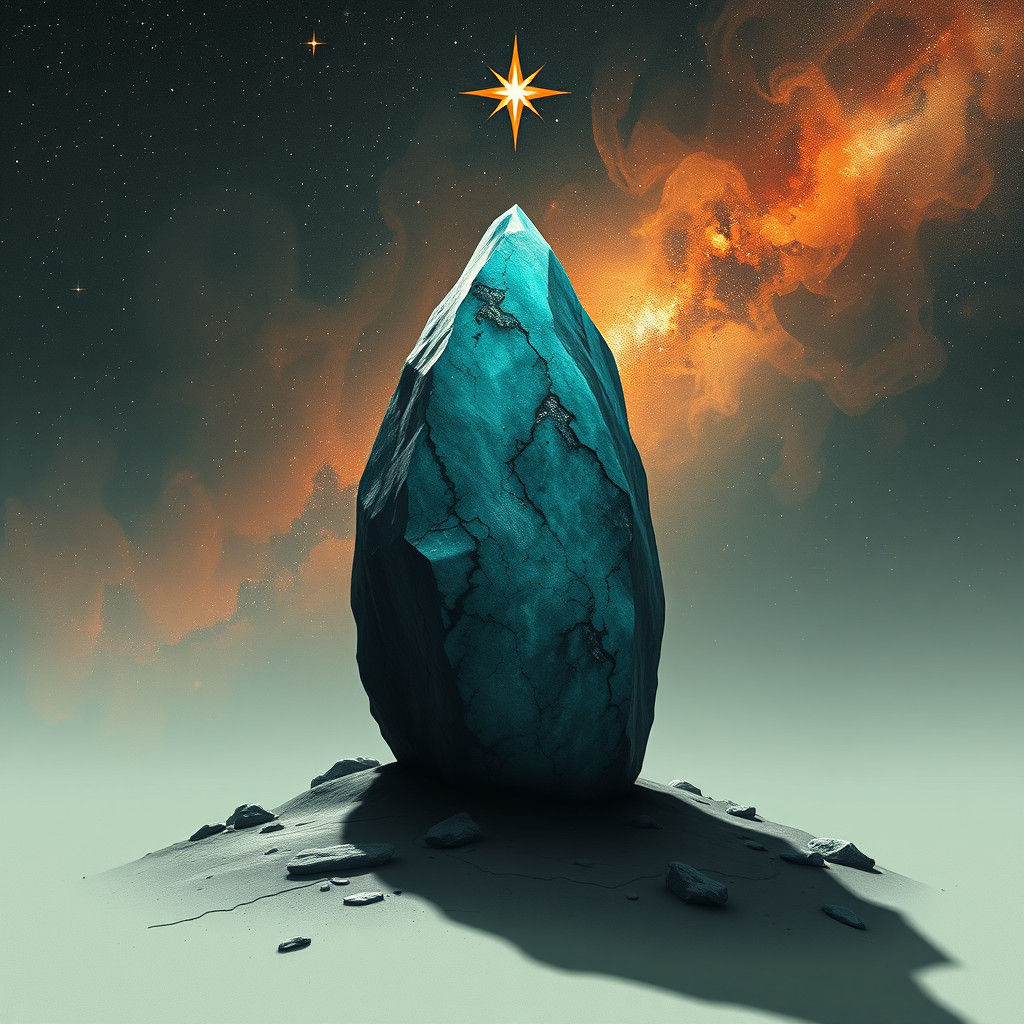 Abstract Spiritual Concept with Turquoise Stone