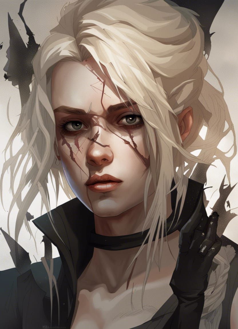 Detailed Goth Woman Portrait in Artgerm Style