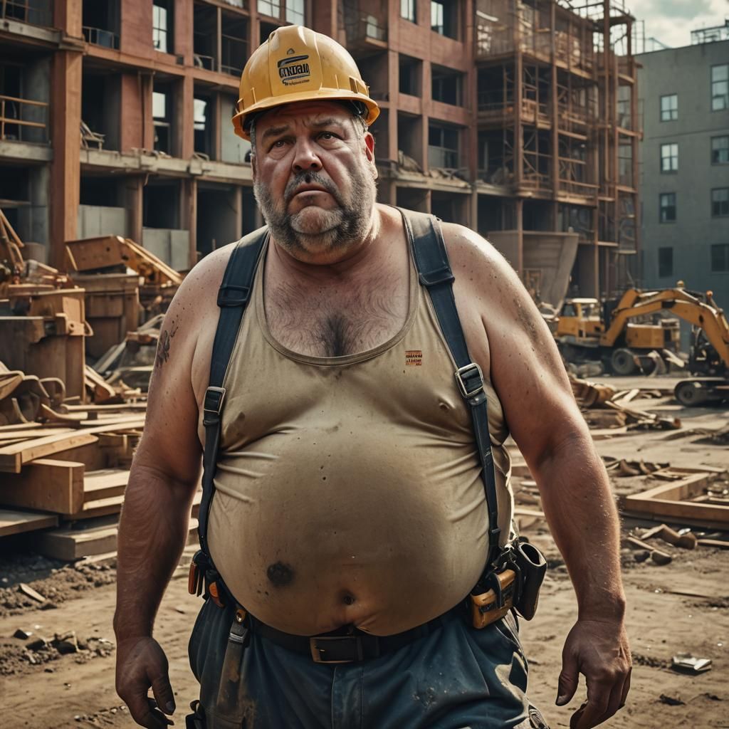 Realistic Construction Worker Portrait in Cinematic Style