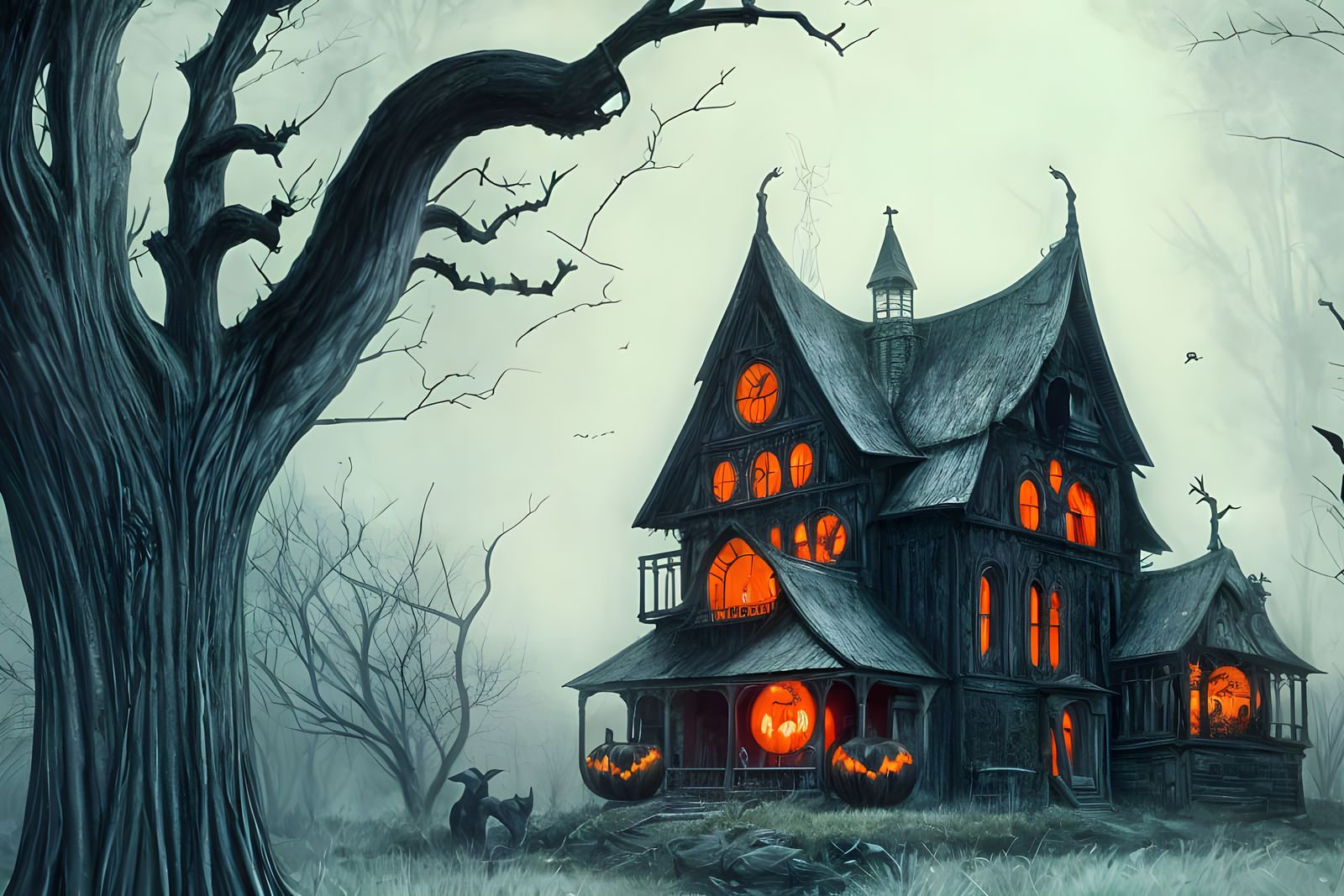 Scary Witch House Halloween Concept Art
