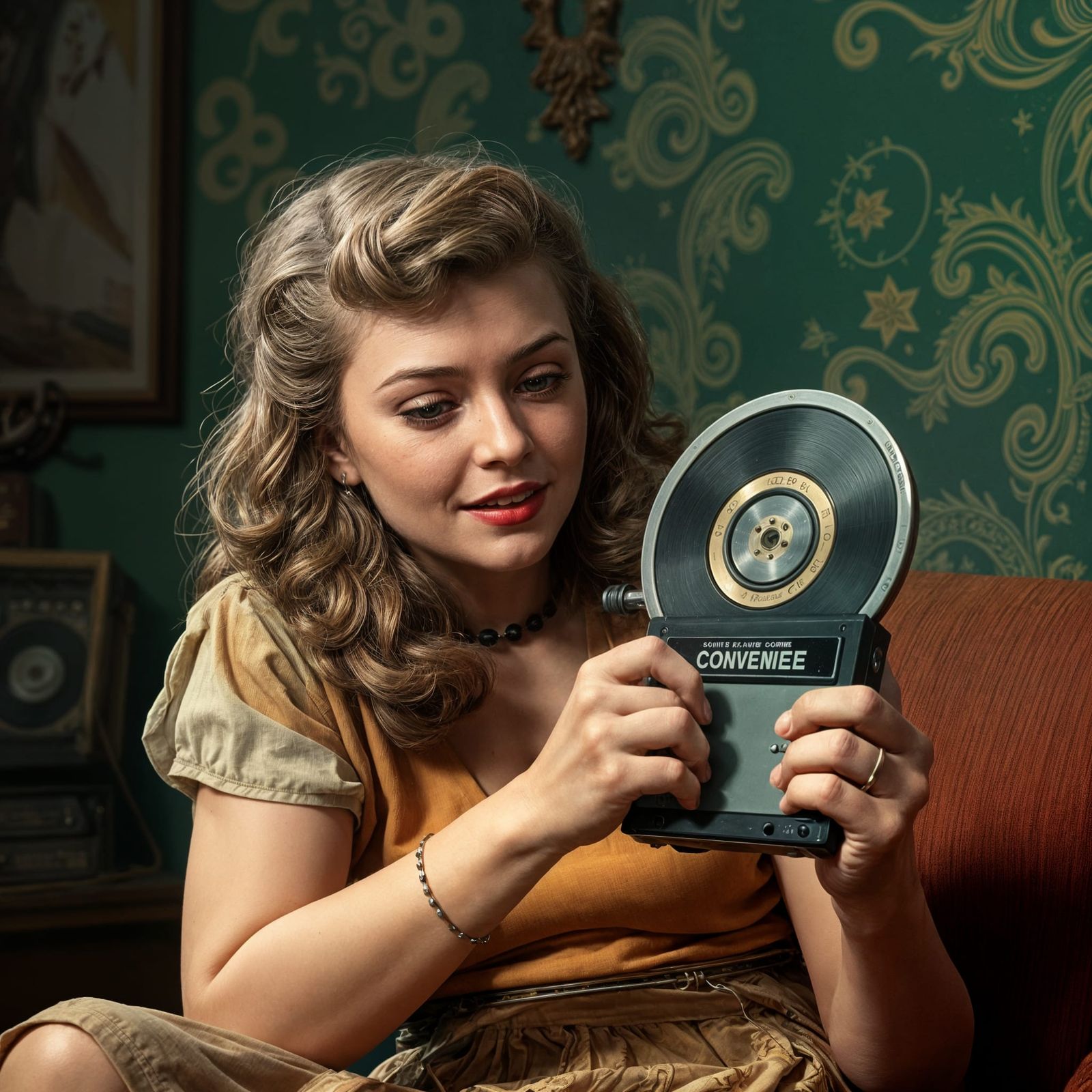 Connie Converse Recording Music: Detailed Matte Painting