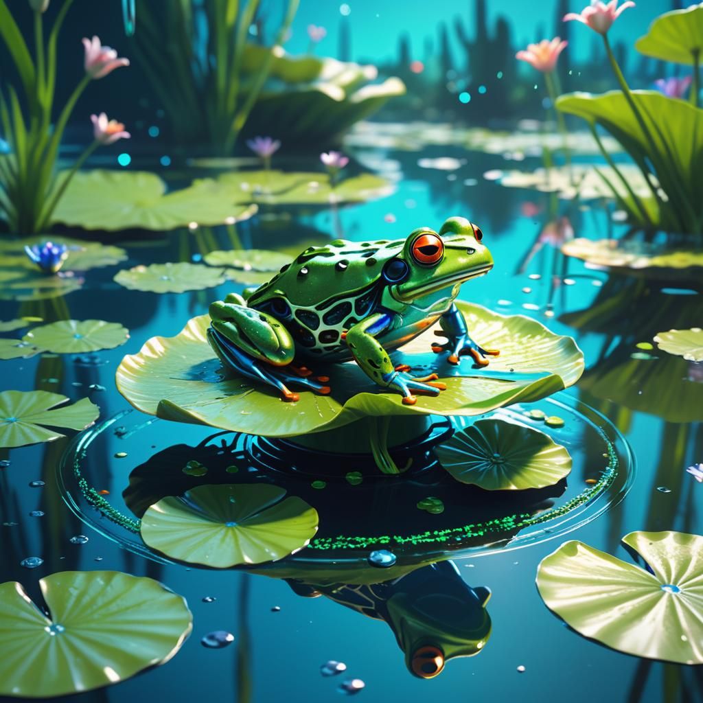 Futuristic Sci-Fi Frog Leap Concept Art