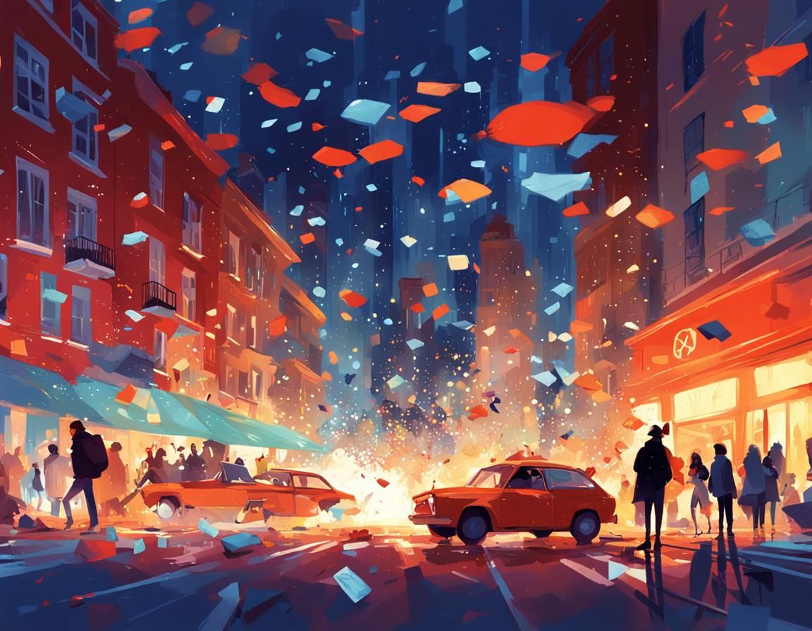 Vibrant Artistic Showdown in Digital Painting Style