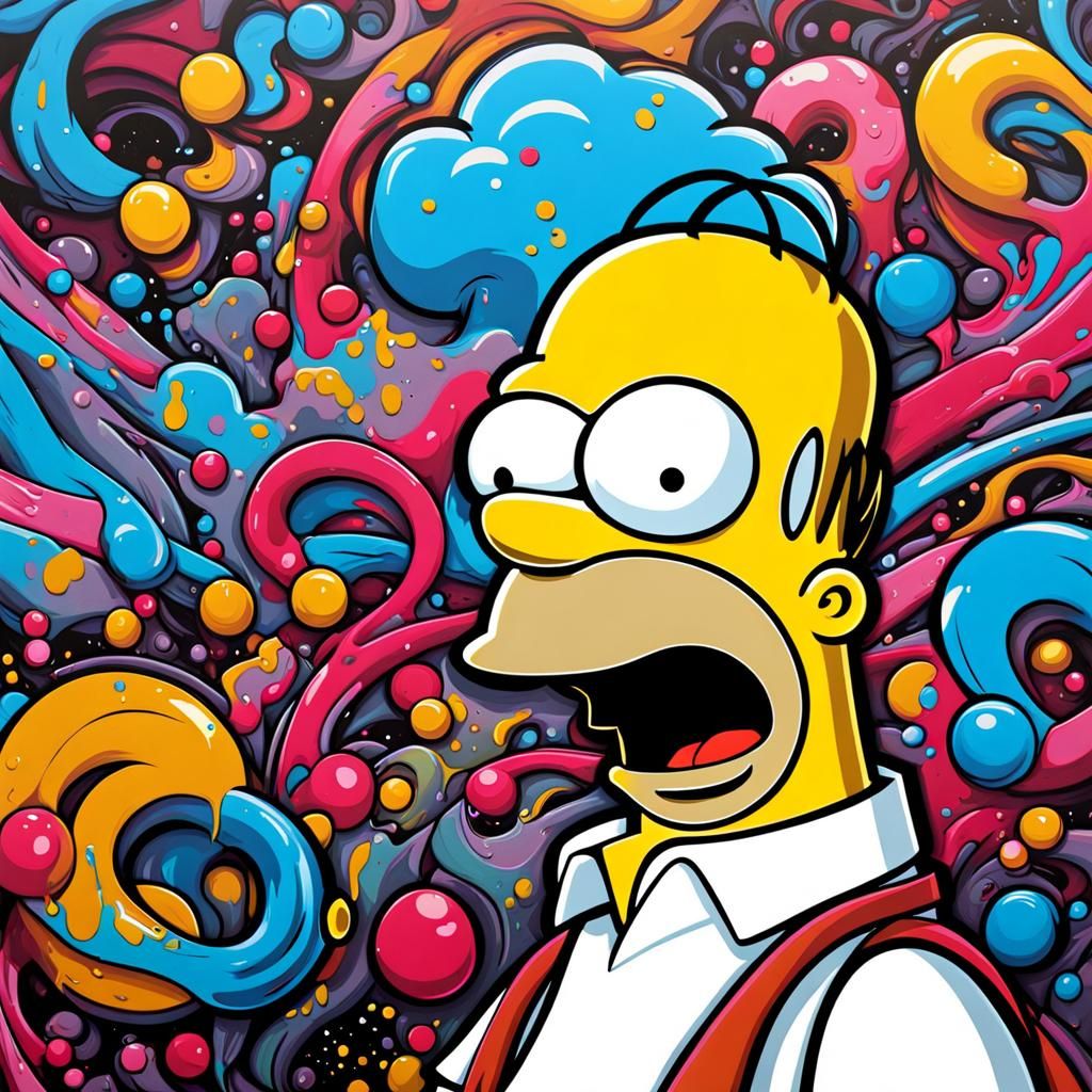 Homer Simpson Graffiti Art in Street Style
