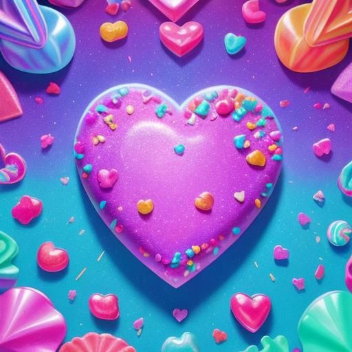 Delightful Crystal Heart in Candy Art Style