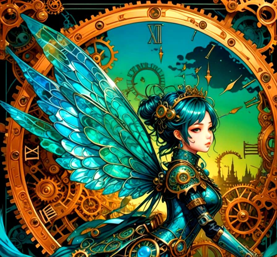 Ethereal Fairy Princess in Clockpunk Glory