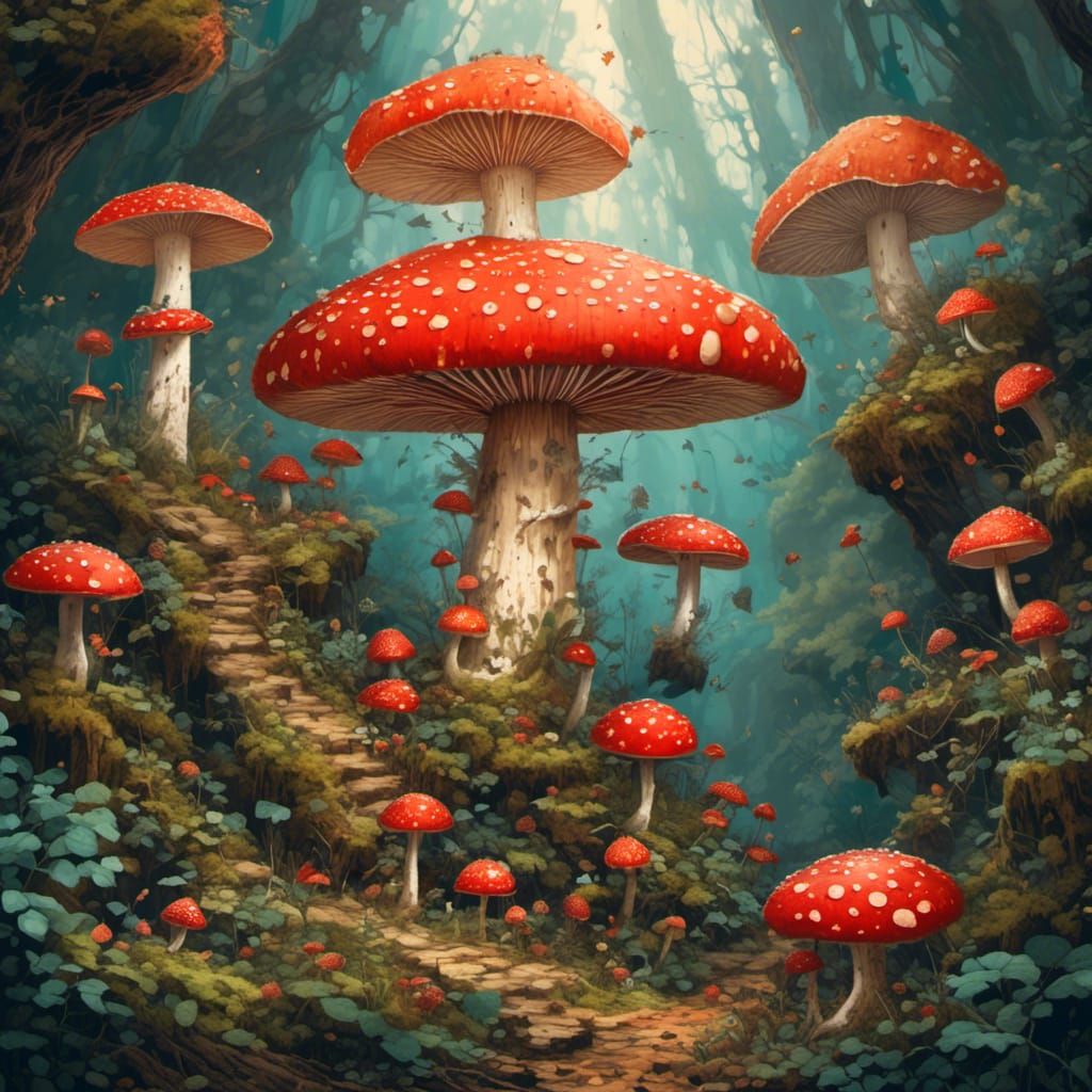 Abstract Logo for Fly Agaric Mushroom Store