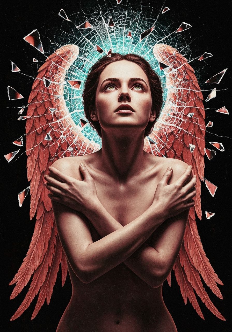 Surreal Angel of Memory in Mirror Maze