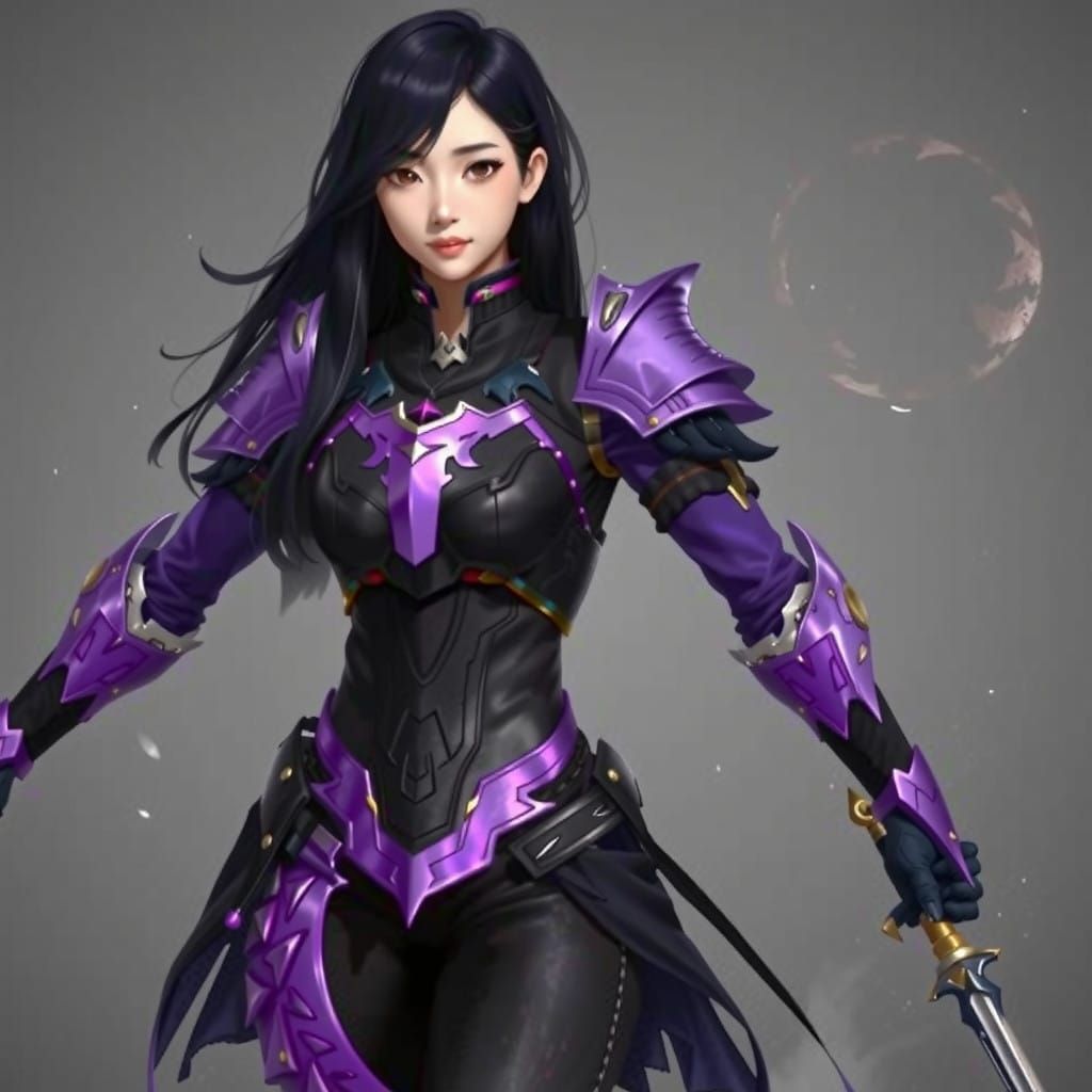 Majestic Korean War Goddess in Dynamic Line Work