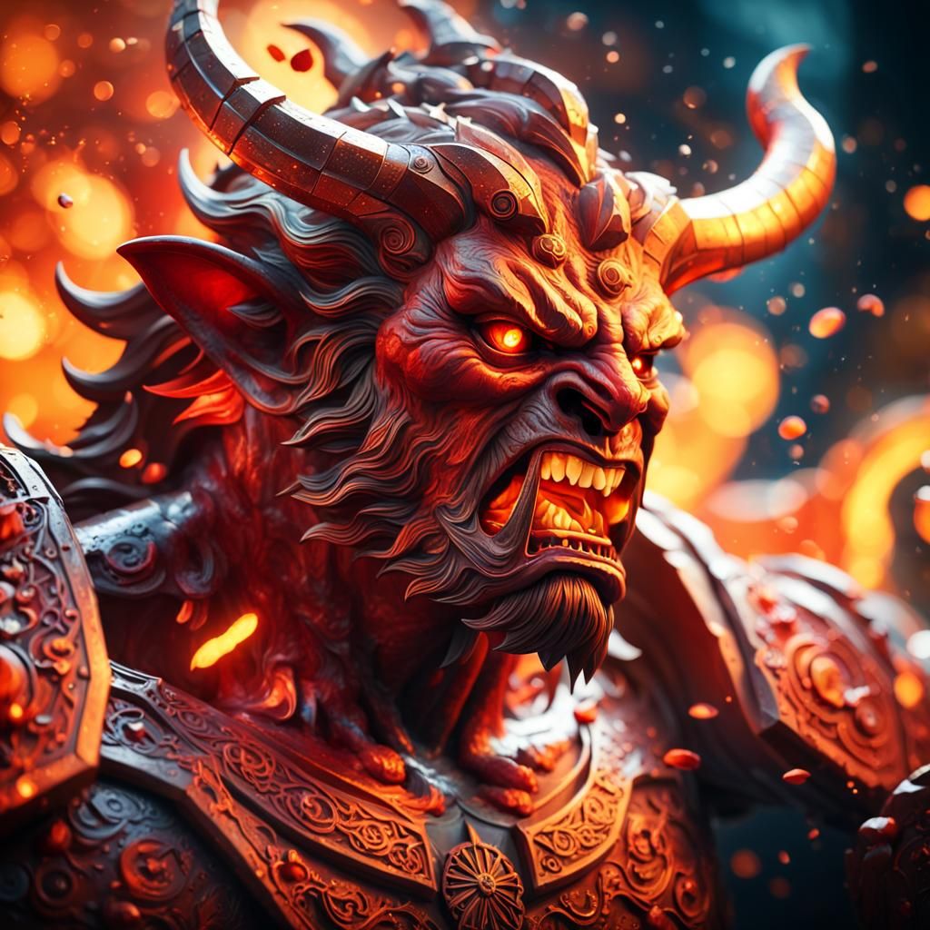 Demon's Anger: Hyperdetailed Photography in Art Nouveau Styl...