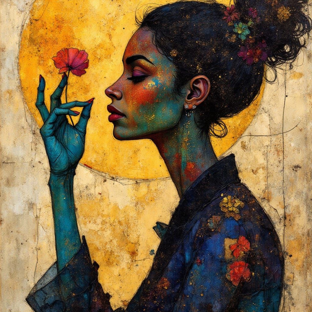 Earthy Silhouette in Symbolist Style