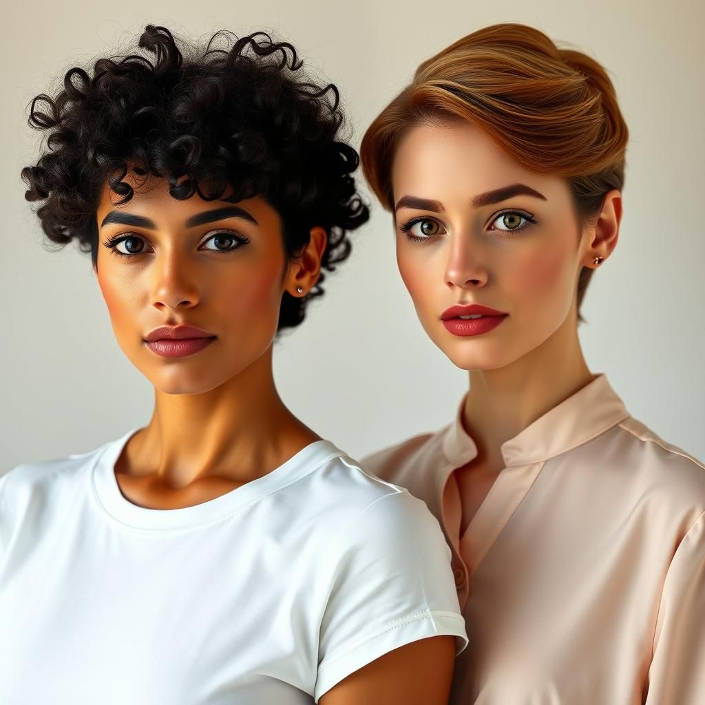 Elegant Portrait of Two Women in Cinematic Style