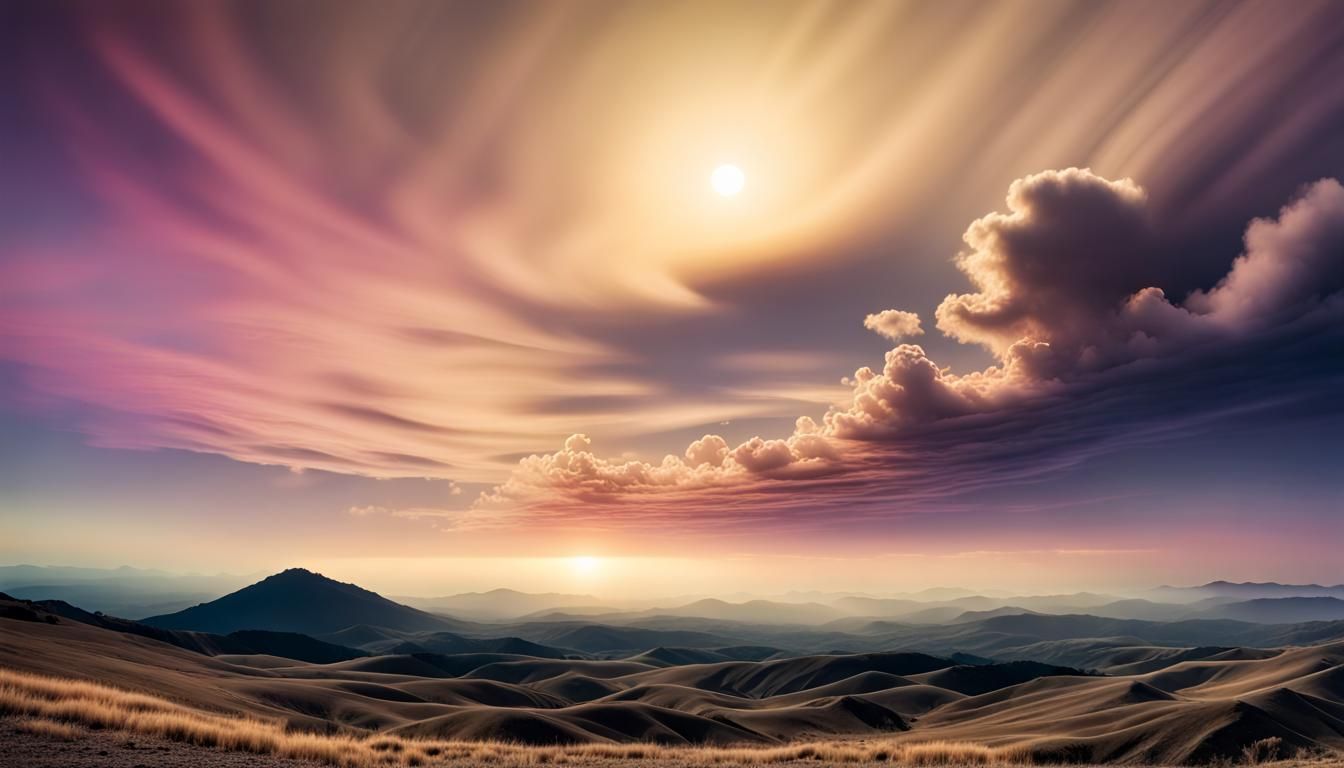 Belt of Venus Under Colorful Clouds