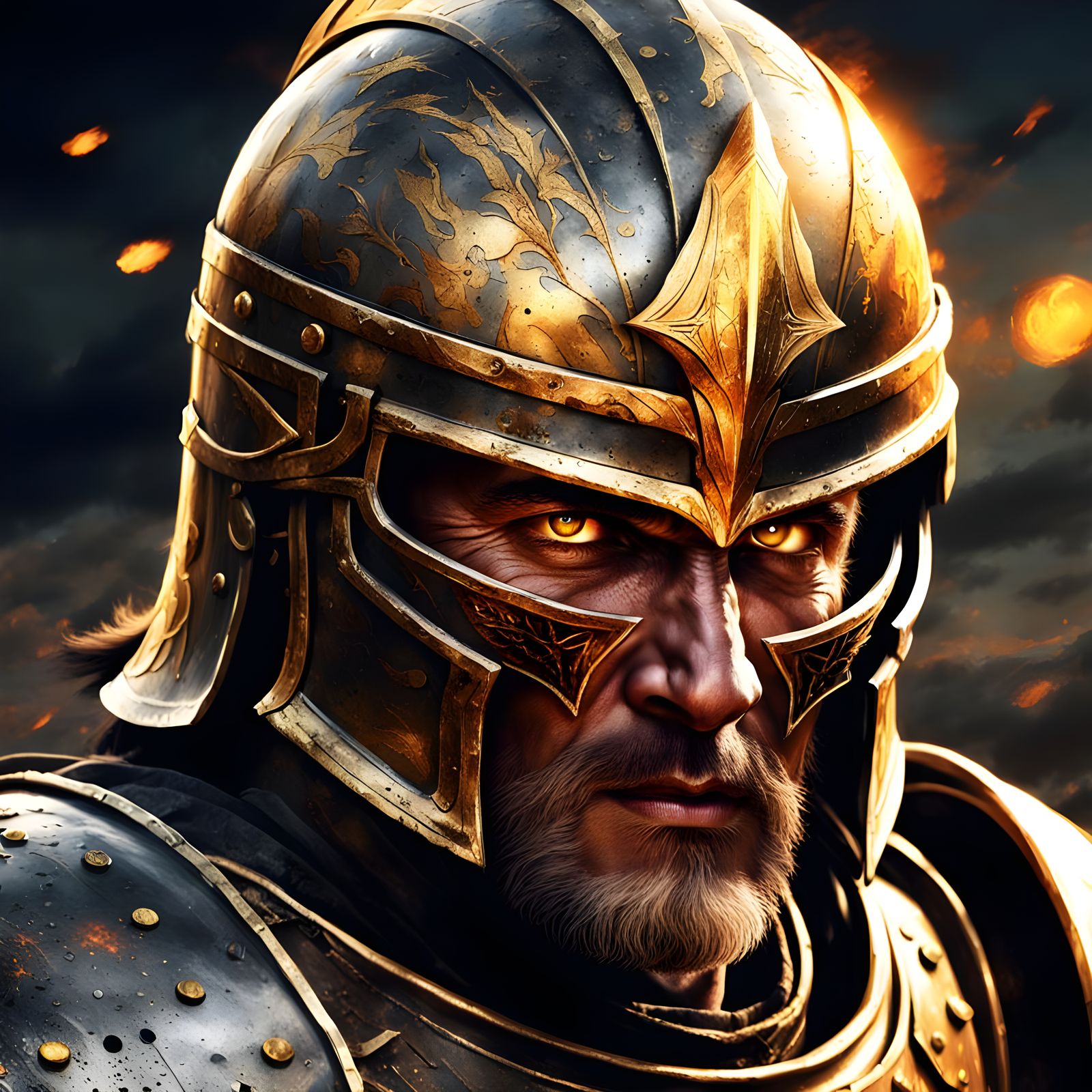 Triumphant Warrior in High Contrast