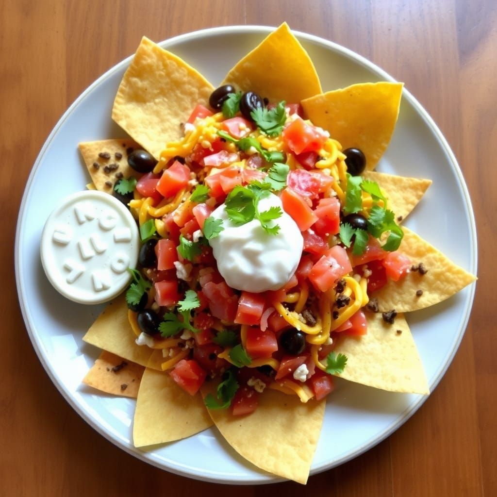 Vibrant Mexican Nachos in a Warm, Rich Style