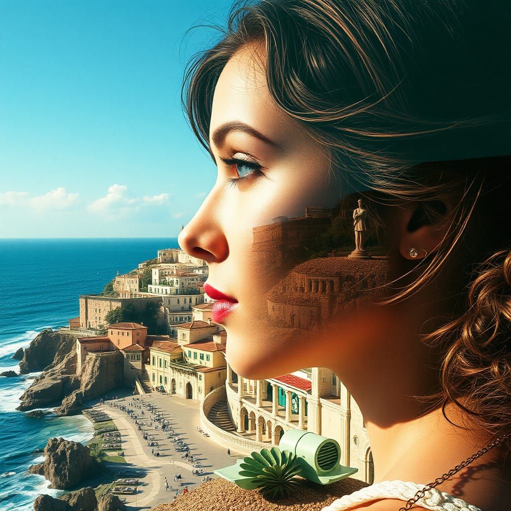 Surreal Seaside Village in Classical Spanish Style