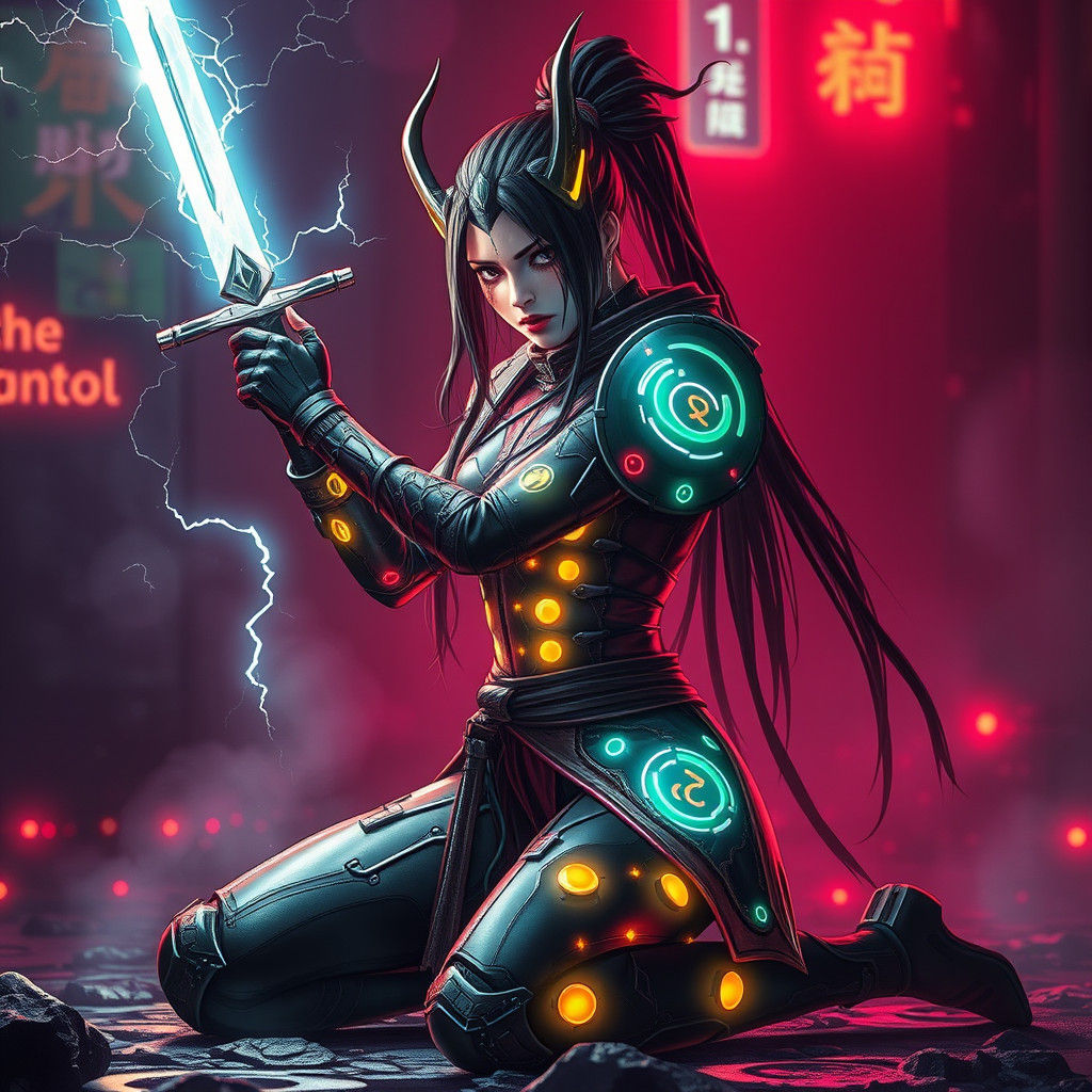 Futuristic Female Ronin