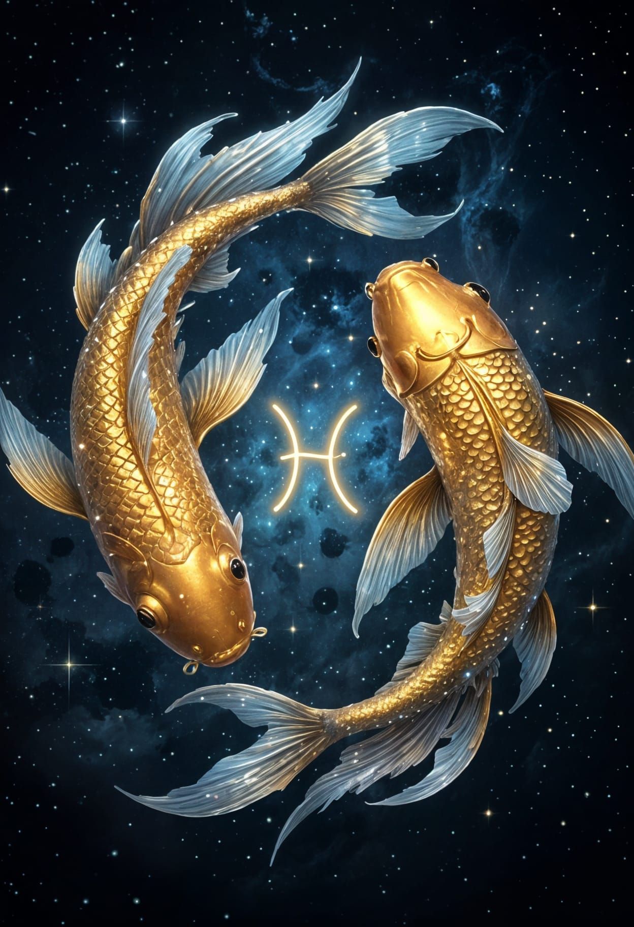 The golden Pisces zodiac sign