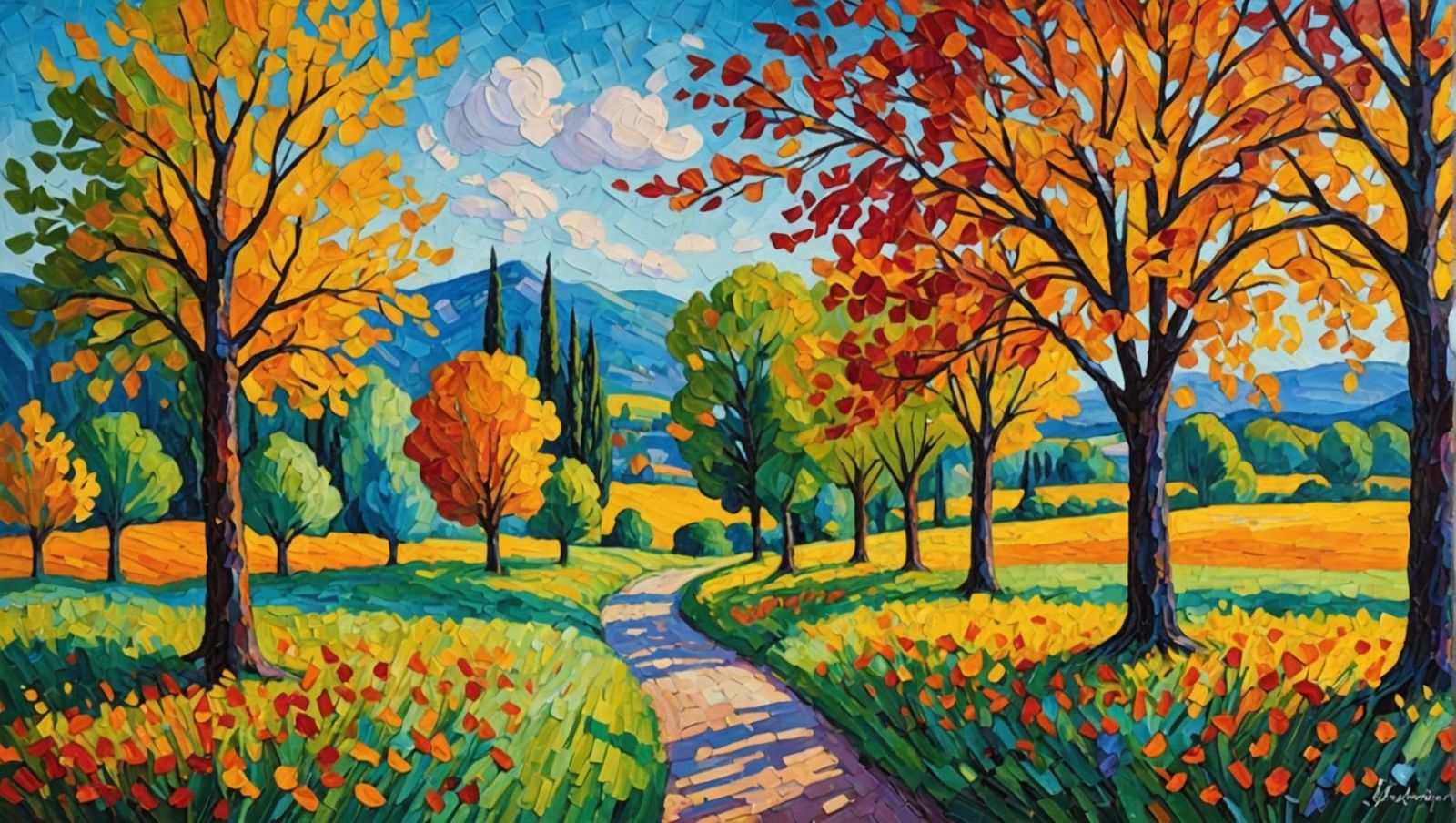 Colorful Artistic Trip in Expressionist Impasto Style