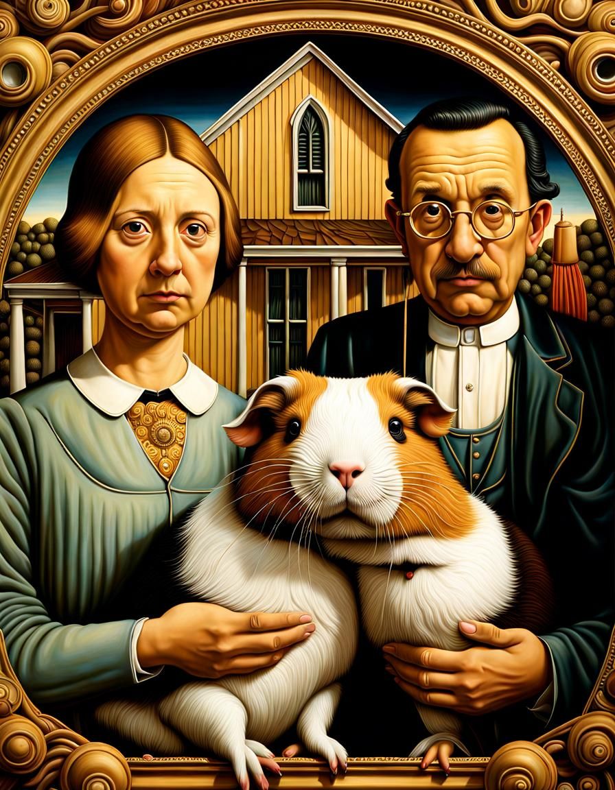 american gothic - mutant guinea pig