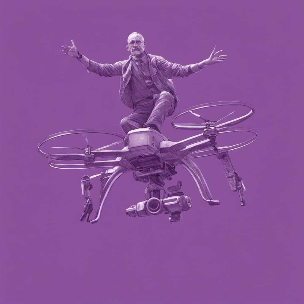 man flying on a drone ...