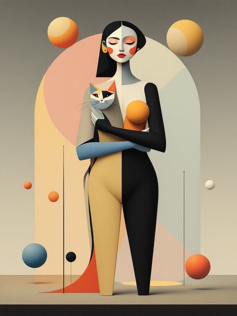 Geometric Goddess in Muted Harmony