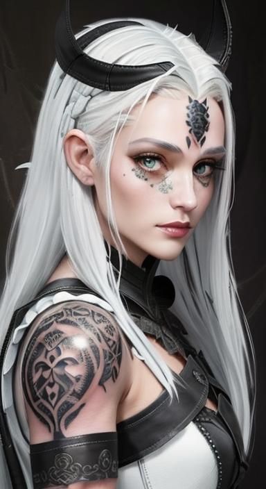 Fantasy Princess in Leather Armor with Fairy Ears