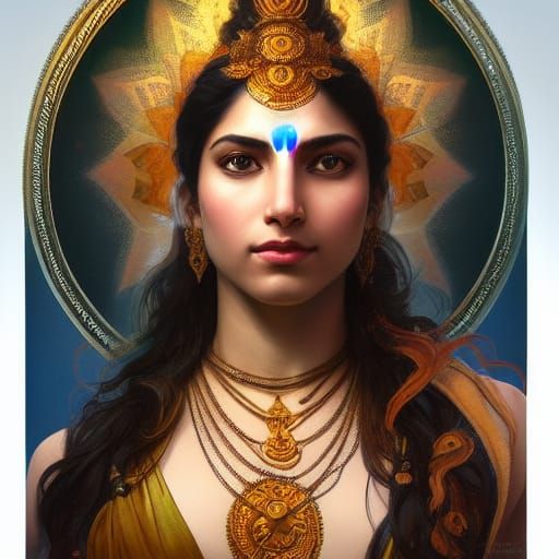 Shiva Portrait in Hyperdetailed Artstation Style