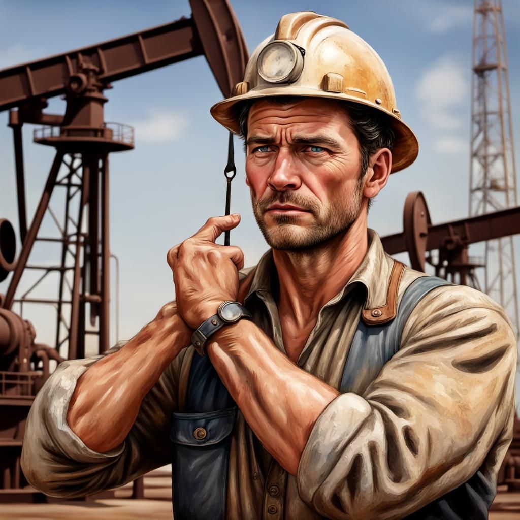 1920s Oil Field Worker Portrait in Photo-Realistic Style