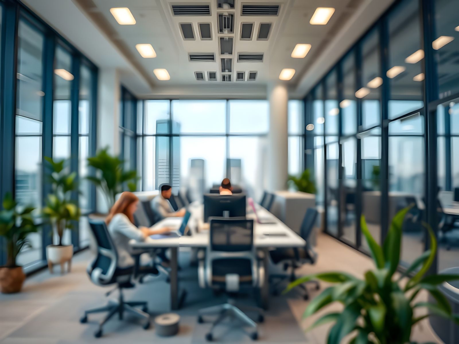 Abstract Blurred View of Modern Office