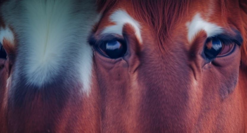 Mechanical Horse with Red Eyes