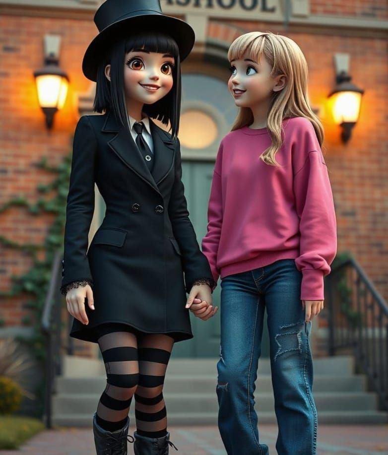 Whimsical Eighth-Grade Friends in a Haunted Middle School