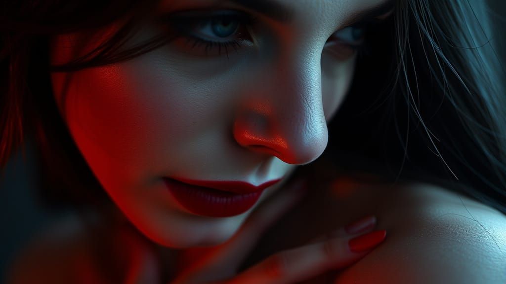 Sultry Vampire Close-Up in Ultra-Realistic 4K Cinematography