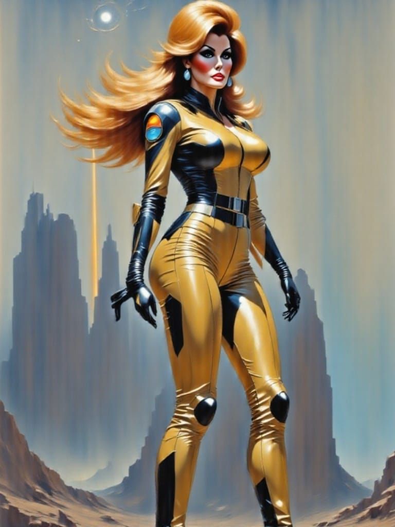 Space Soldier on Alien Planet in Expressionist Oil Painting