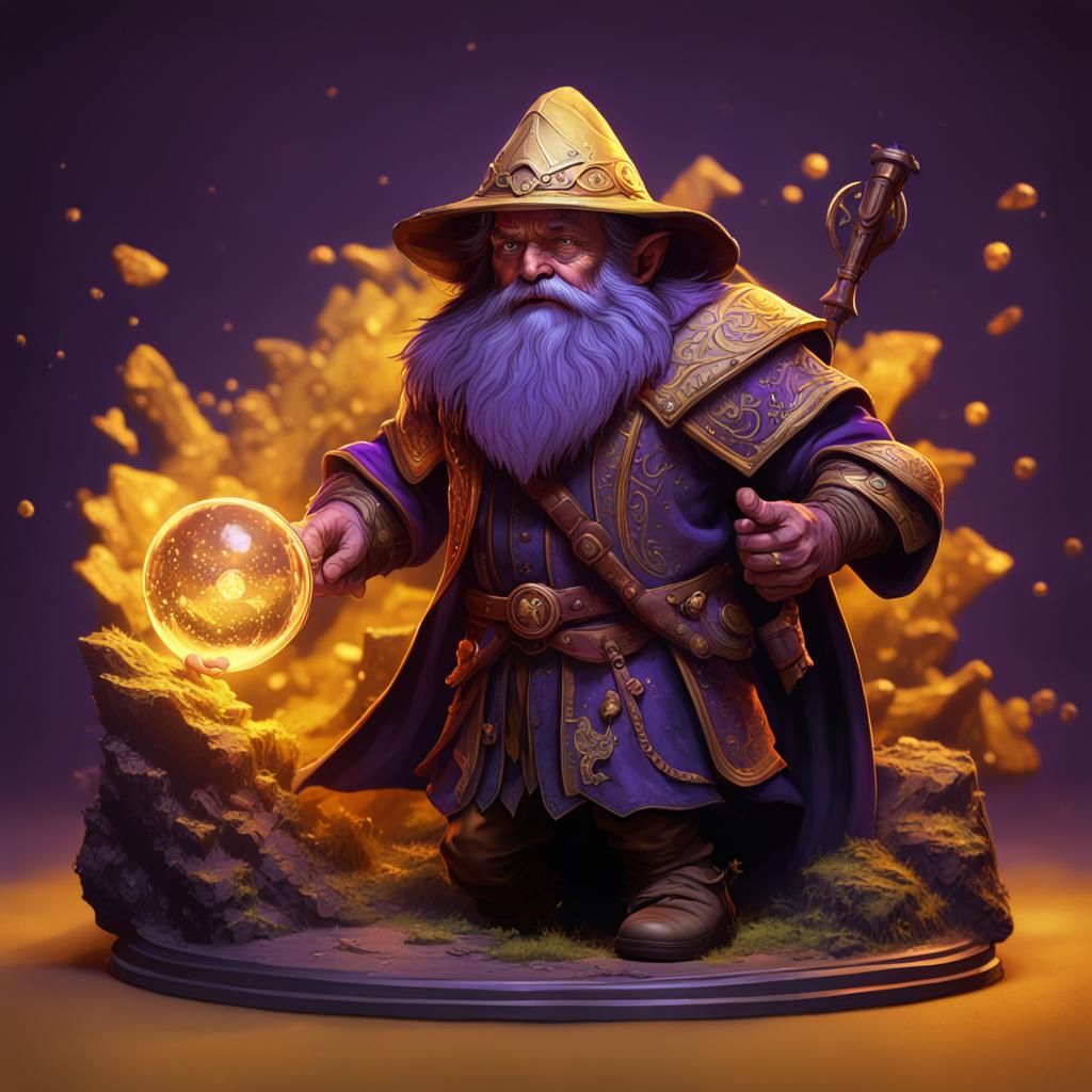 Halfling Hobbit Wizard in Dark Fantasy Style