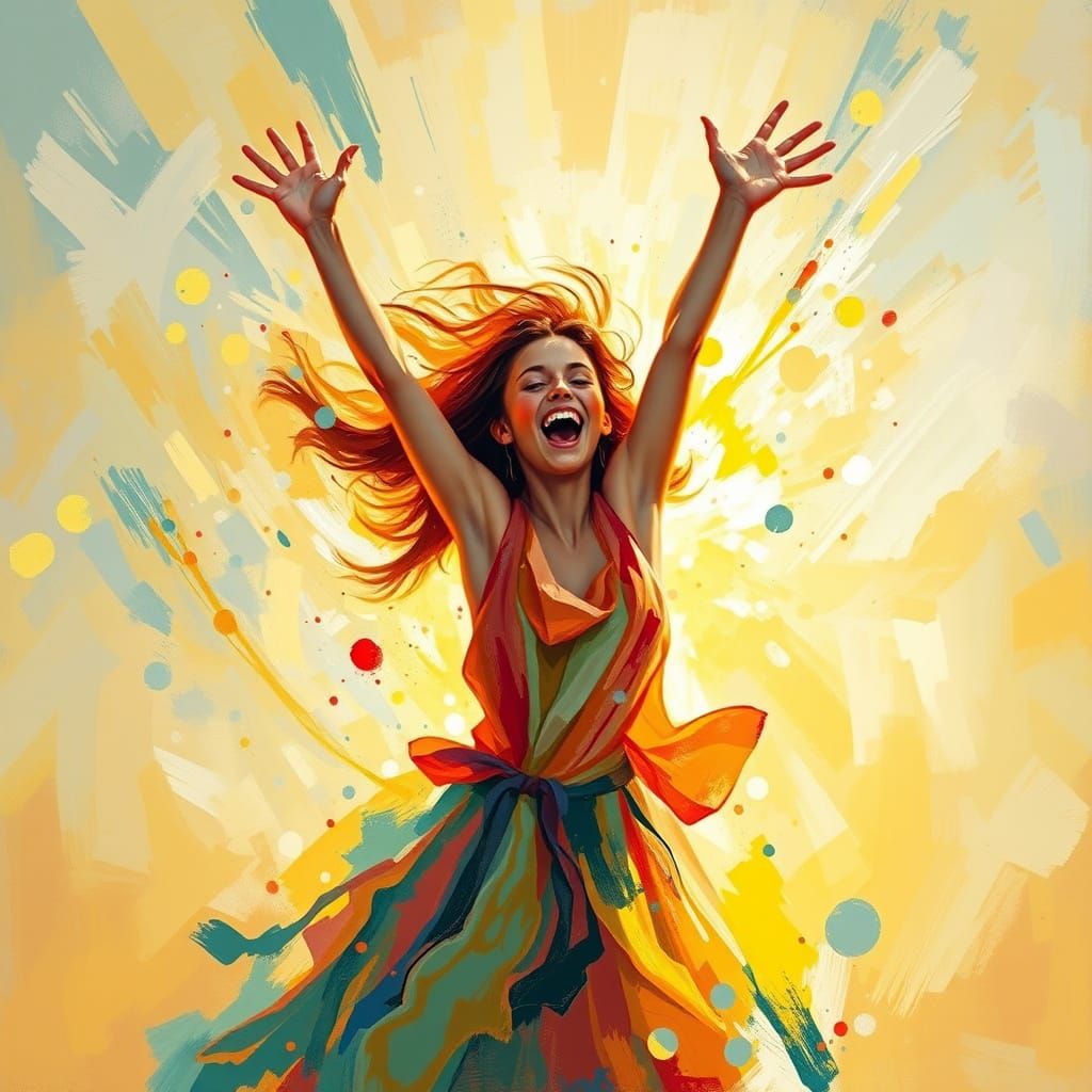 Joyful Moment in Vibrant Impressionist Style
