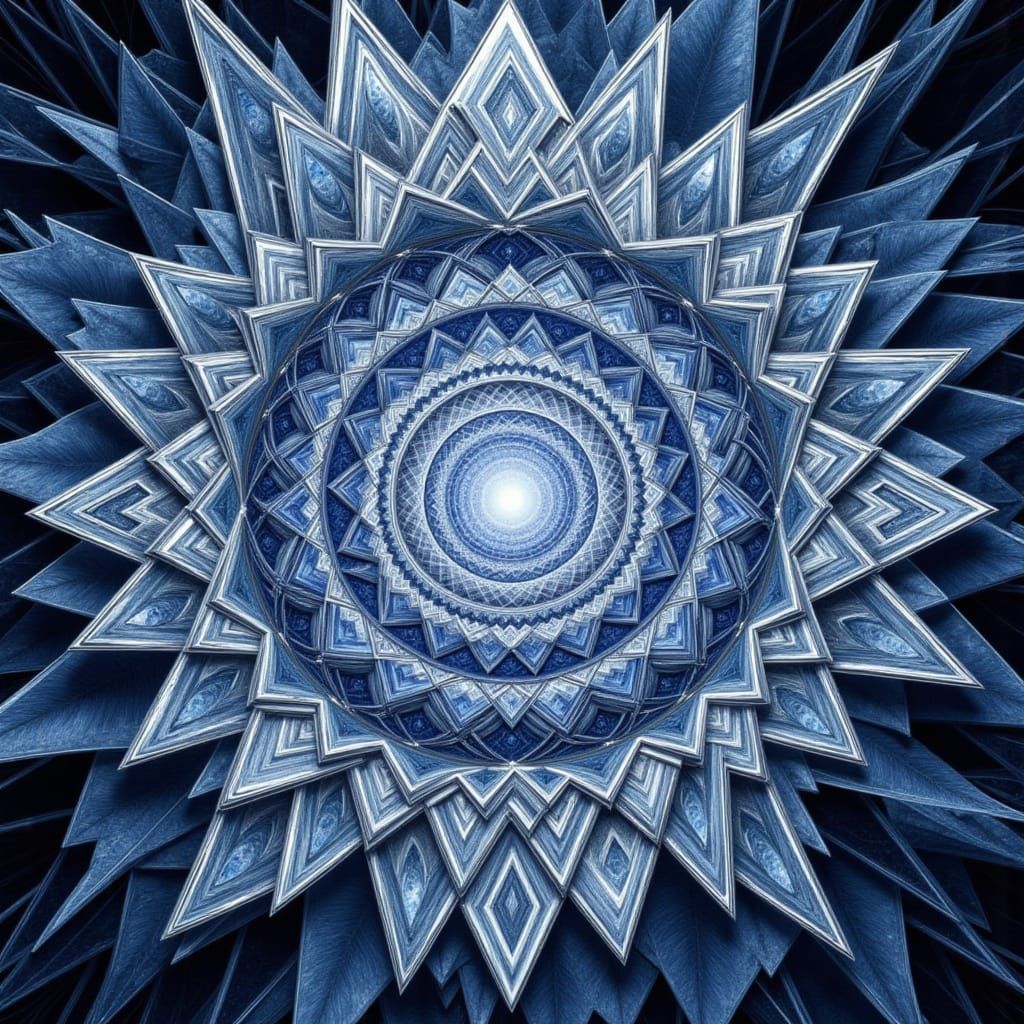 Crystal Spiral Staircase with Sacred Geometry