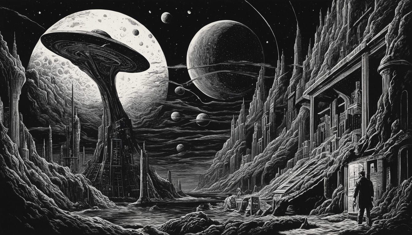 Ominous Noir Artwork Conveying Impending Doom