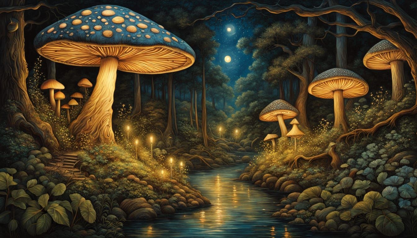 Surreal Wood Pyrography in Whimsical Wonderland Style