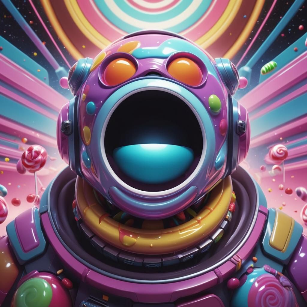 Sci-Fi Candyland Scene: Digital Illustration