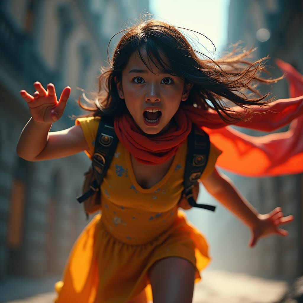 Frightened Girl Running: A Digital Splash Screen