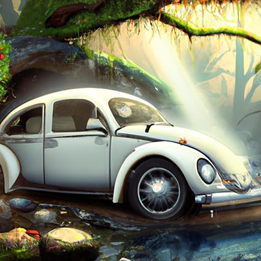 Volkswagen Beetle in Aquarium: Ethereal Fantasy