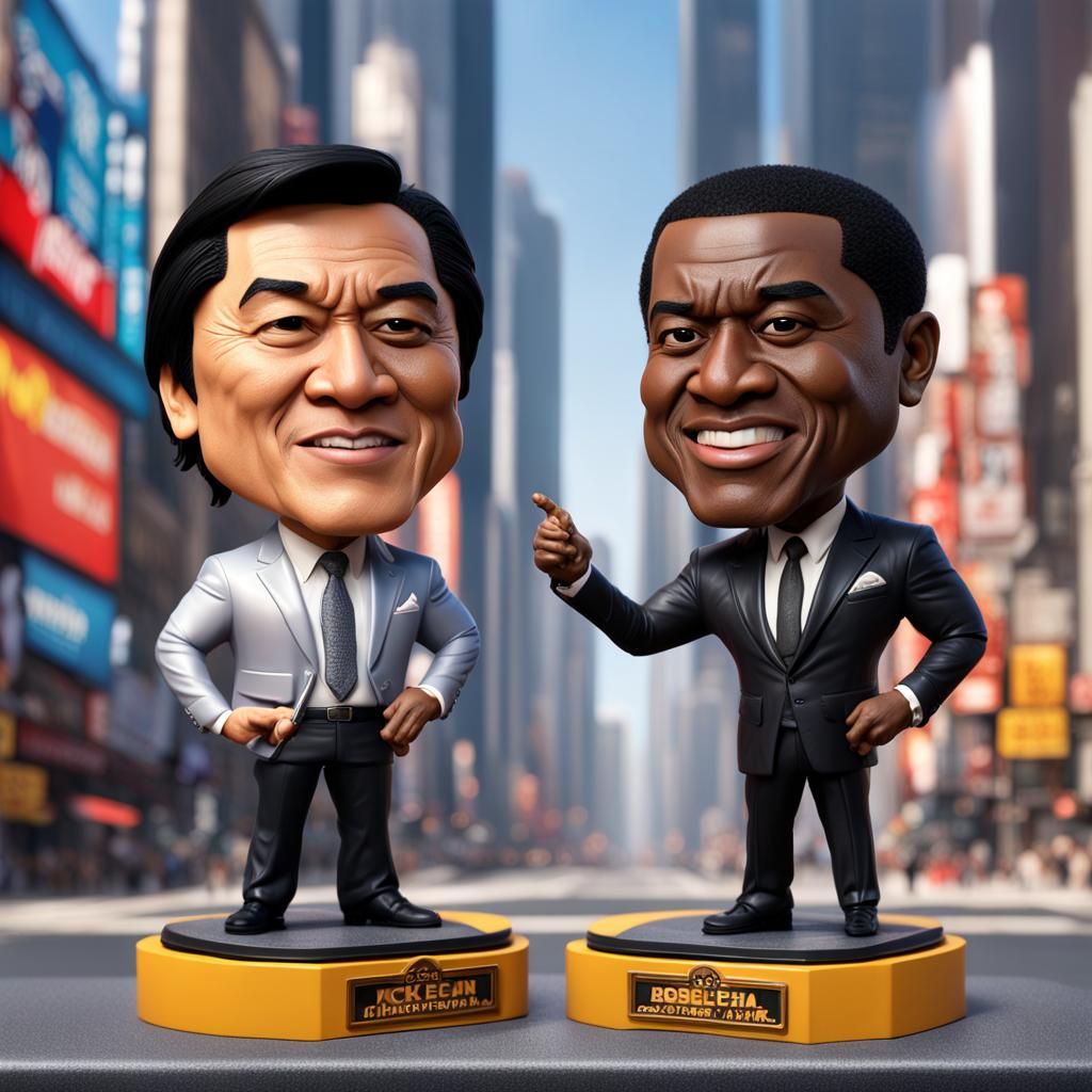 Rush Hour: Jackie Chan and Tucker Bobbleheads
